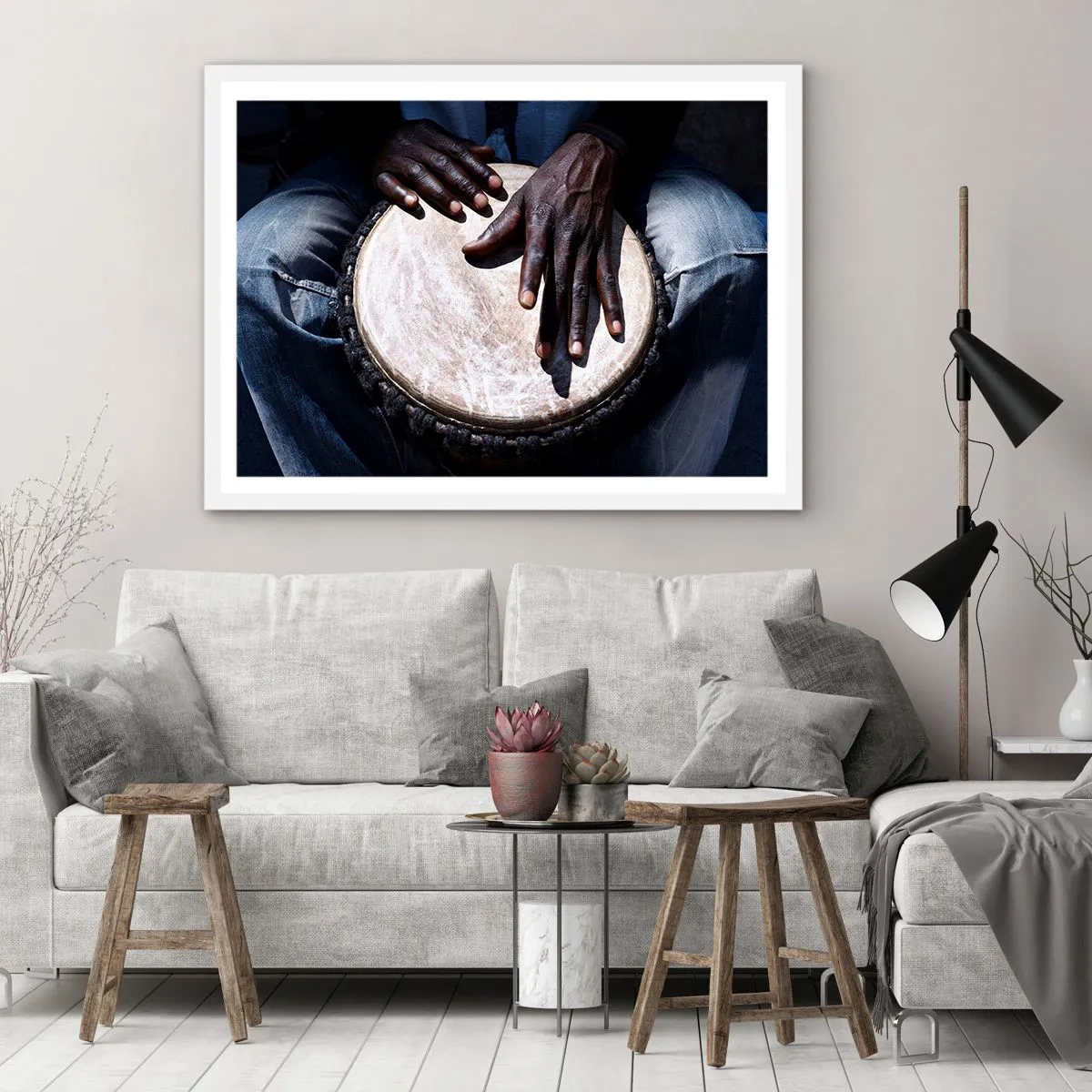 Poster in een witte lijst - Leef in je eigen ritme - 40x30 cm