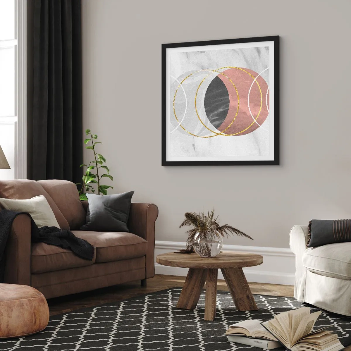 Poster in een zwarte lijst - Muziek van de sferen - 60x60 cm