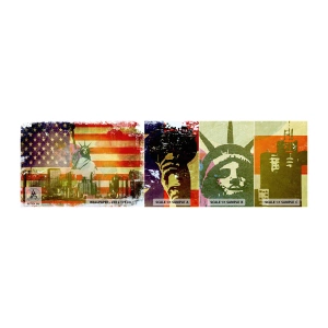 Fotobehang Monster Zelfklevend Deluxe Sticker - Viva America! - New York, VS, Vrijheidsbeeld - 100x30 cm