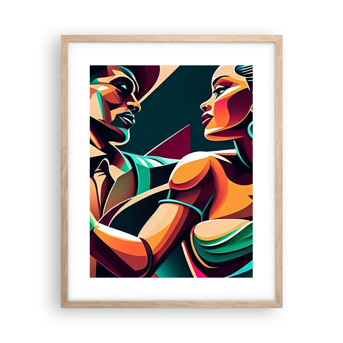 Een poster in een licht eiken lijst - In het ritme van het hart - 40x50 cm
