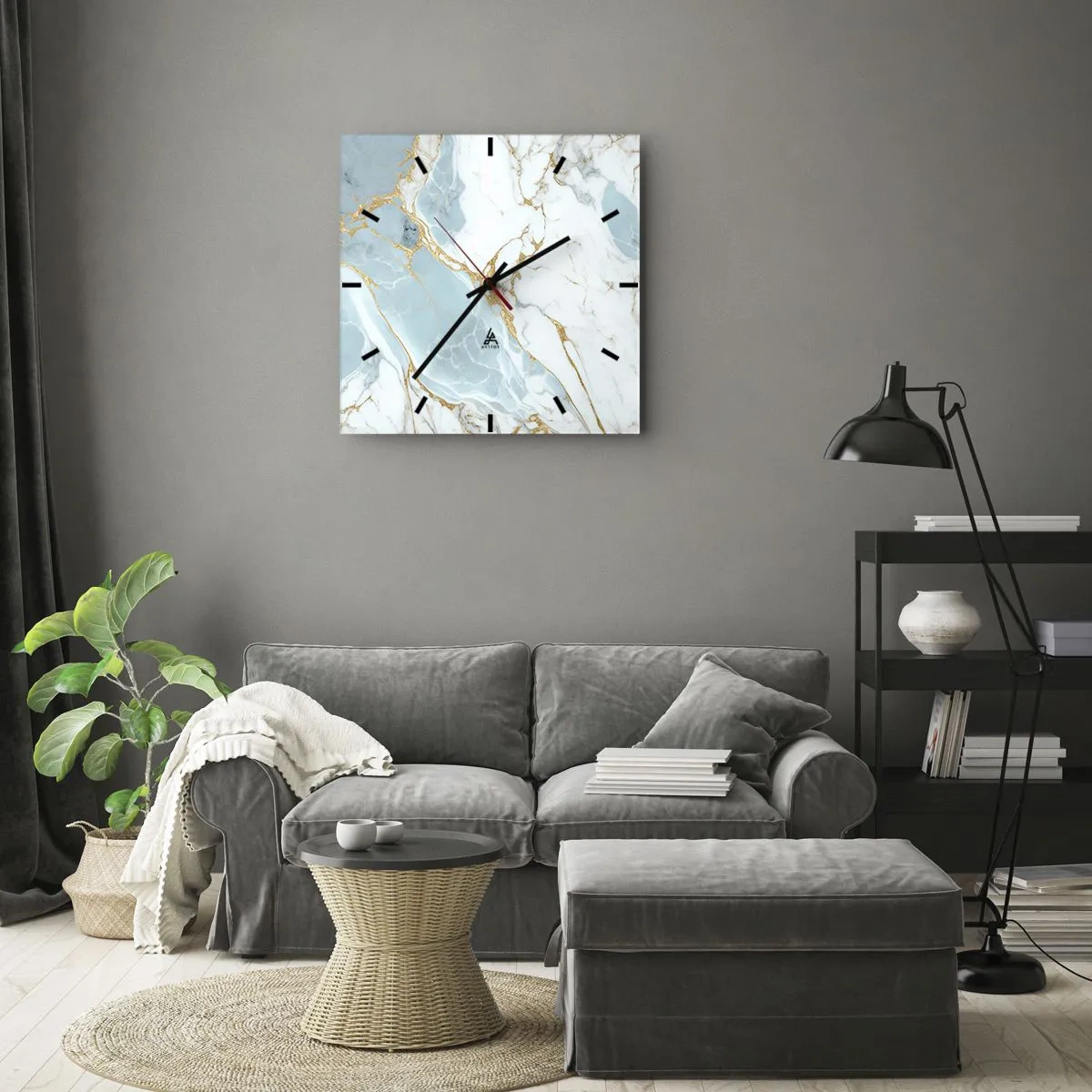 Wandklok - Klok - Rijkdom van steen - 40x40 cm
