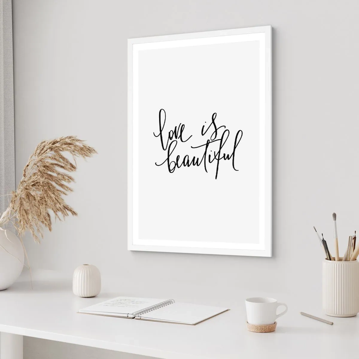 Poster in een witte lijst - Lees en herhaal - 61x91 cm