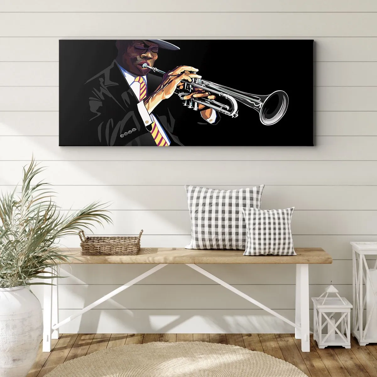 Schilderen op canvas - Charme van oude school - 90x30 cm