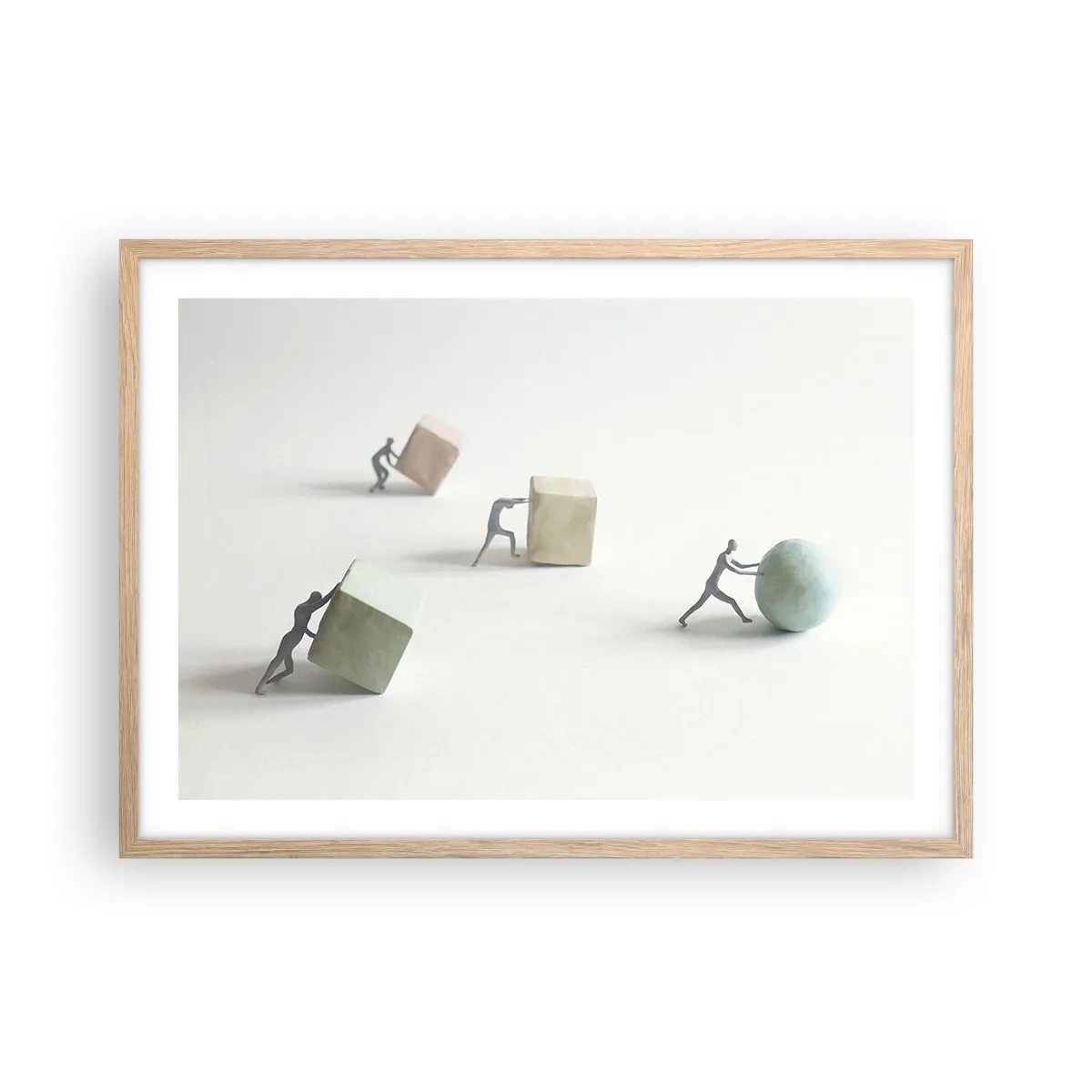 Een poster in een licht eiken lijst - Puur leven - 70x50 cm