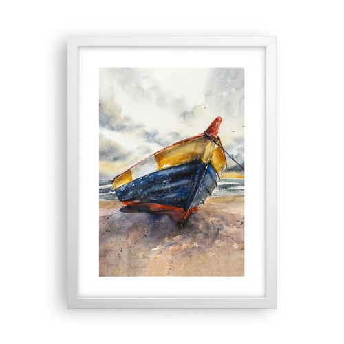 Poster in een witte lijst - Rust aan de kust - 30x40 cm