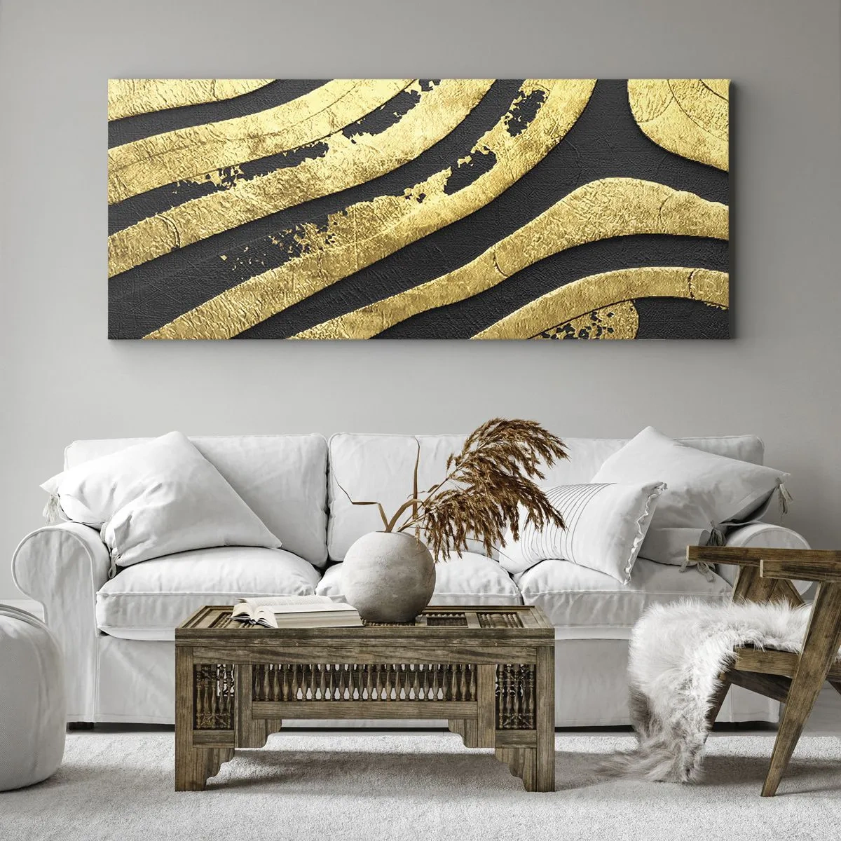 Schilderen op canvas - Alles vloeit - 160x50 cm