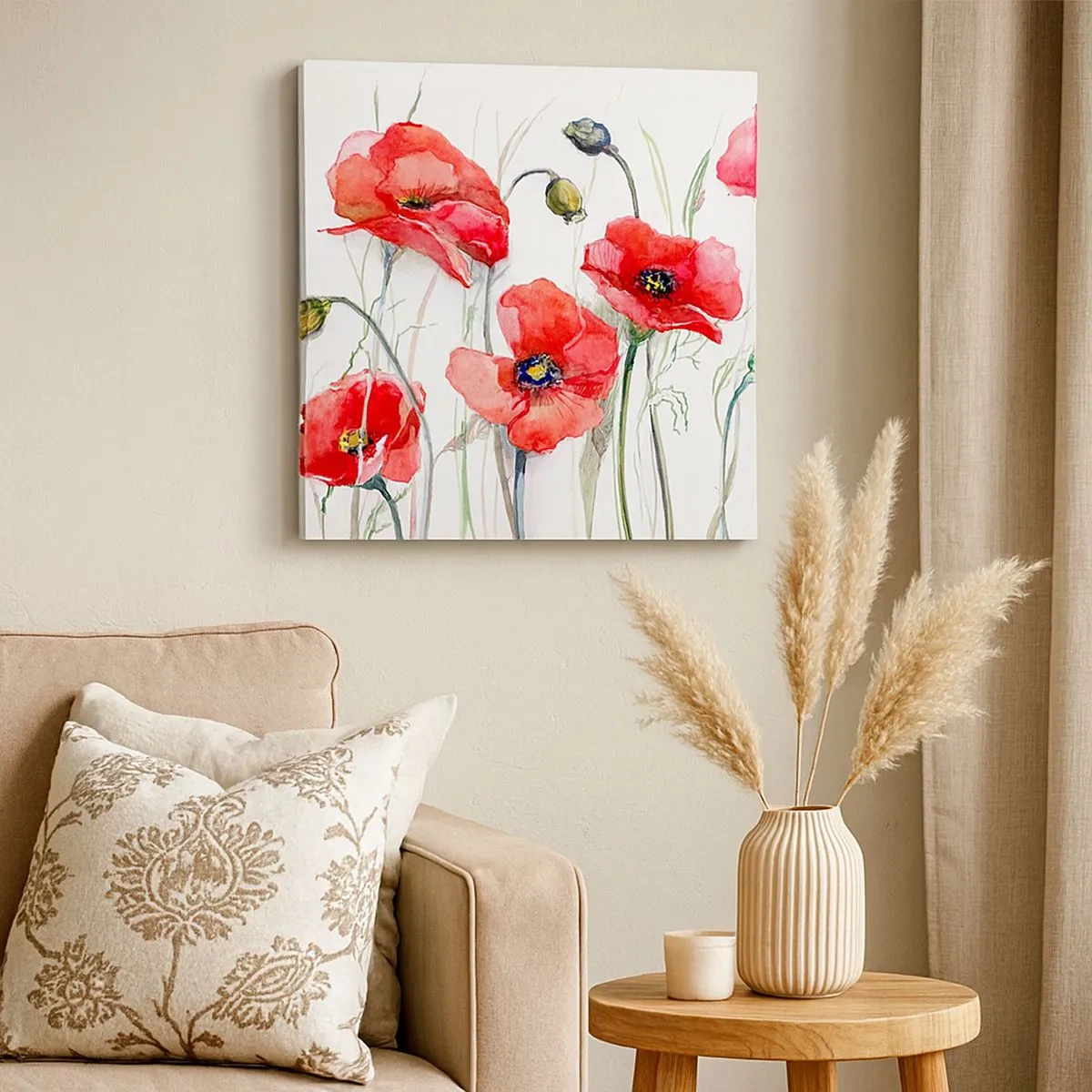 Schilderen op canvas - Poolse bloemen - 30x30 cm