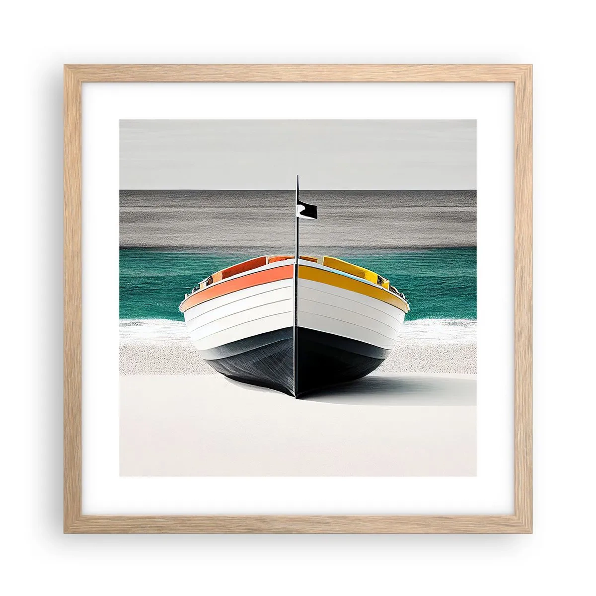 Een poster in een licht eiken lijst - Op zijn plaats - 40x40 cm