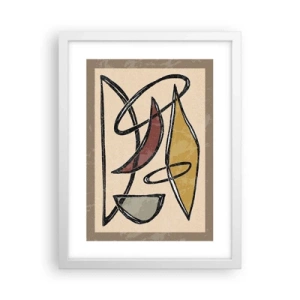 Poster in een witte lijst - Compositie – bogen en ovalen - 30x40 cm