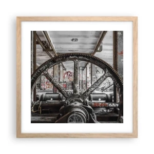 Een poster in een licht eiken lijst - Het geheime leven van de fabriek - 40x40 cm