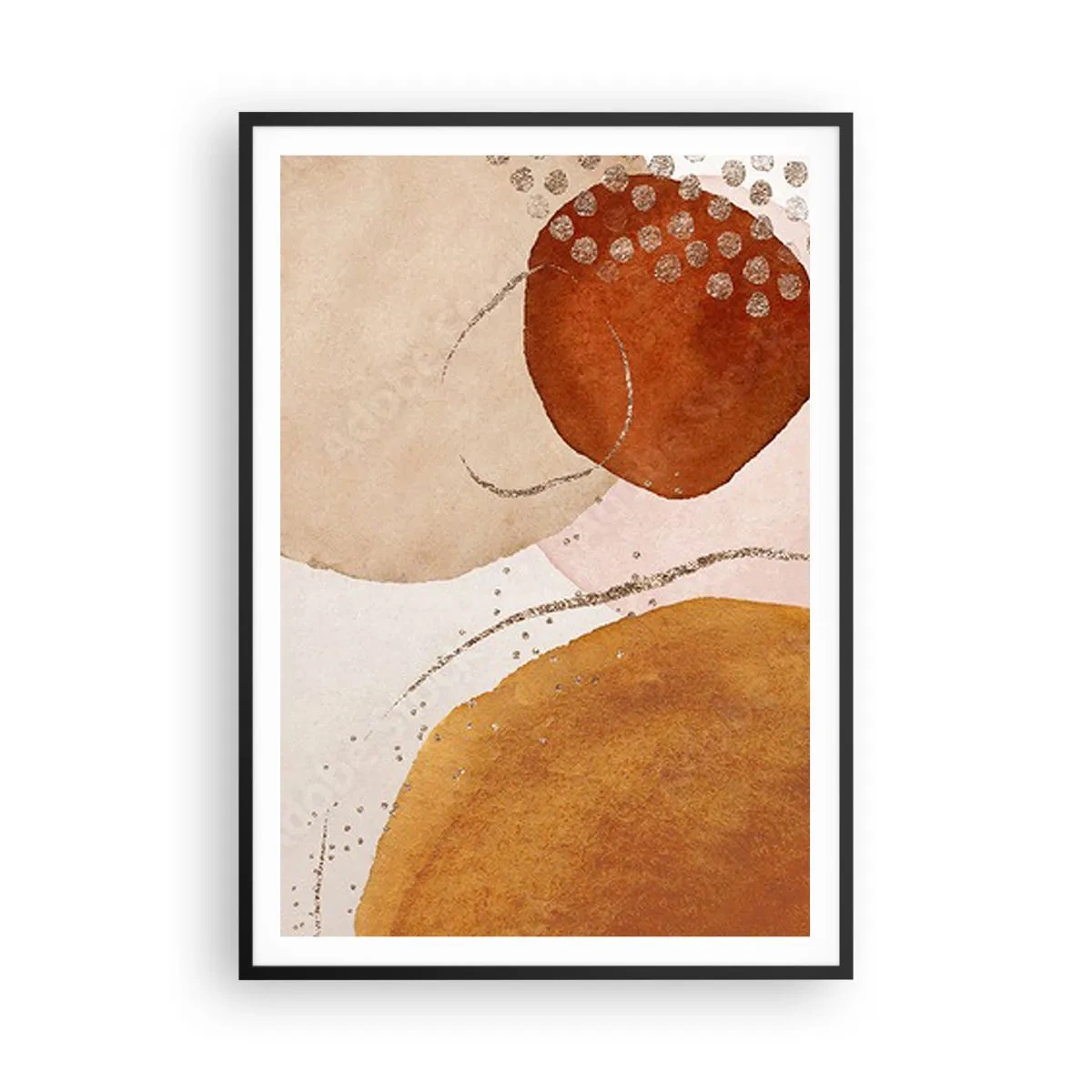 Poster in een zwarte lijst - Rondheid en beweging - 70x100 cm