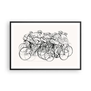 Poster in een zwarte lijst - Samen als team - 91x61 cm