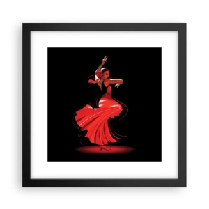 Poster in een zwarte lijst - De vurige geest van flamenco - 30x30 cm