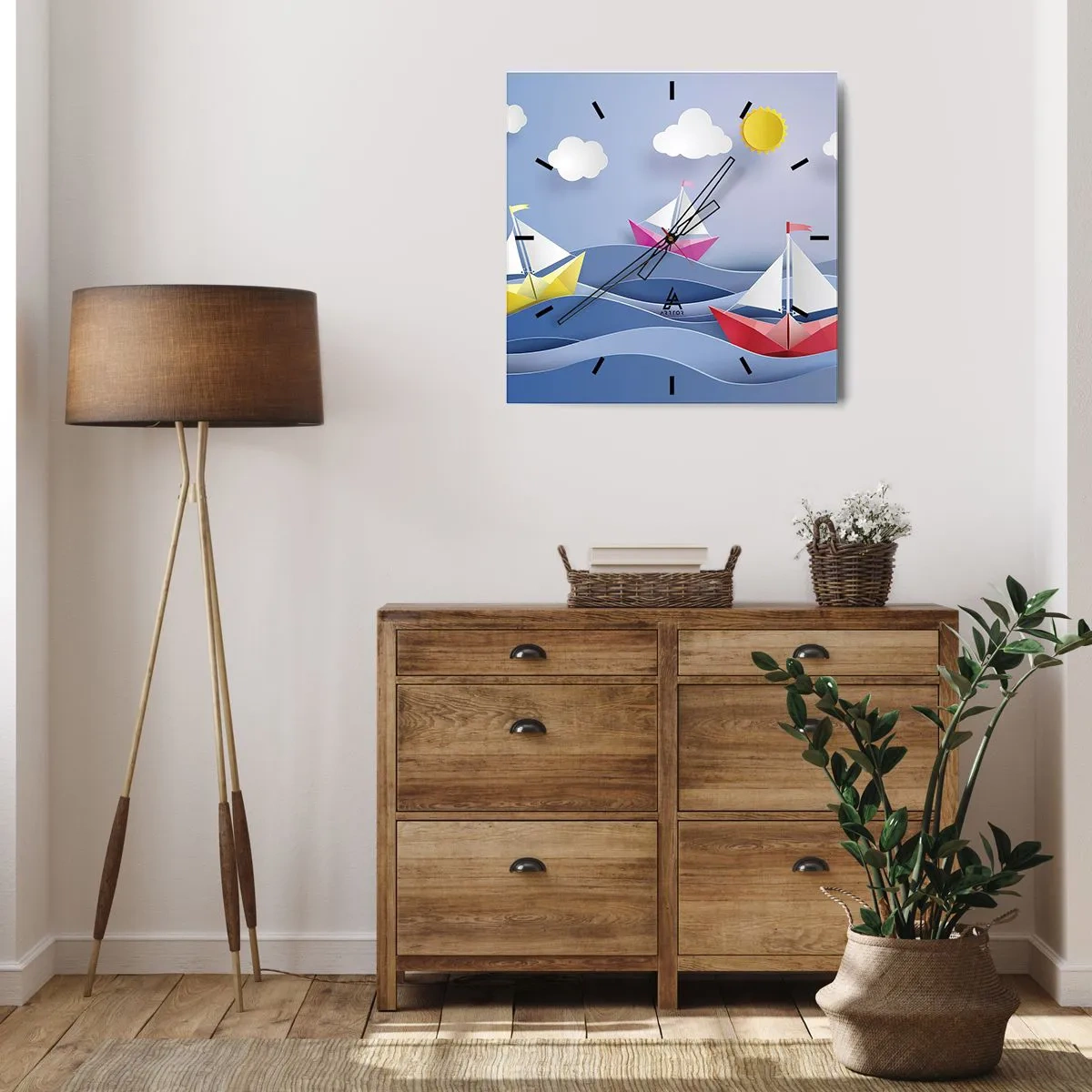 Wandklok - Klok - Ah, wat is het heerlijk om in de golven te schommelen - 30x30 cm