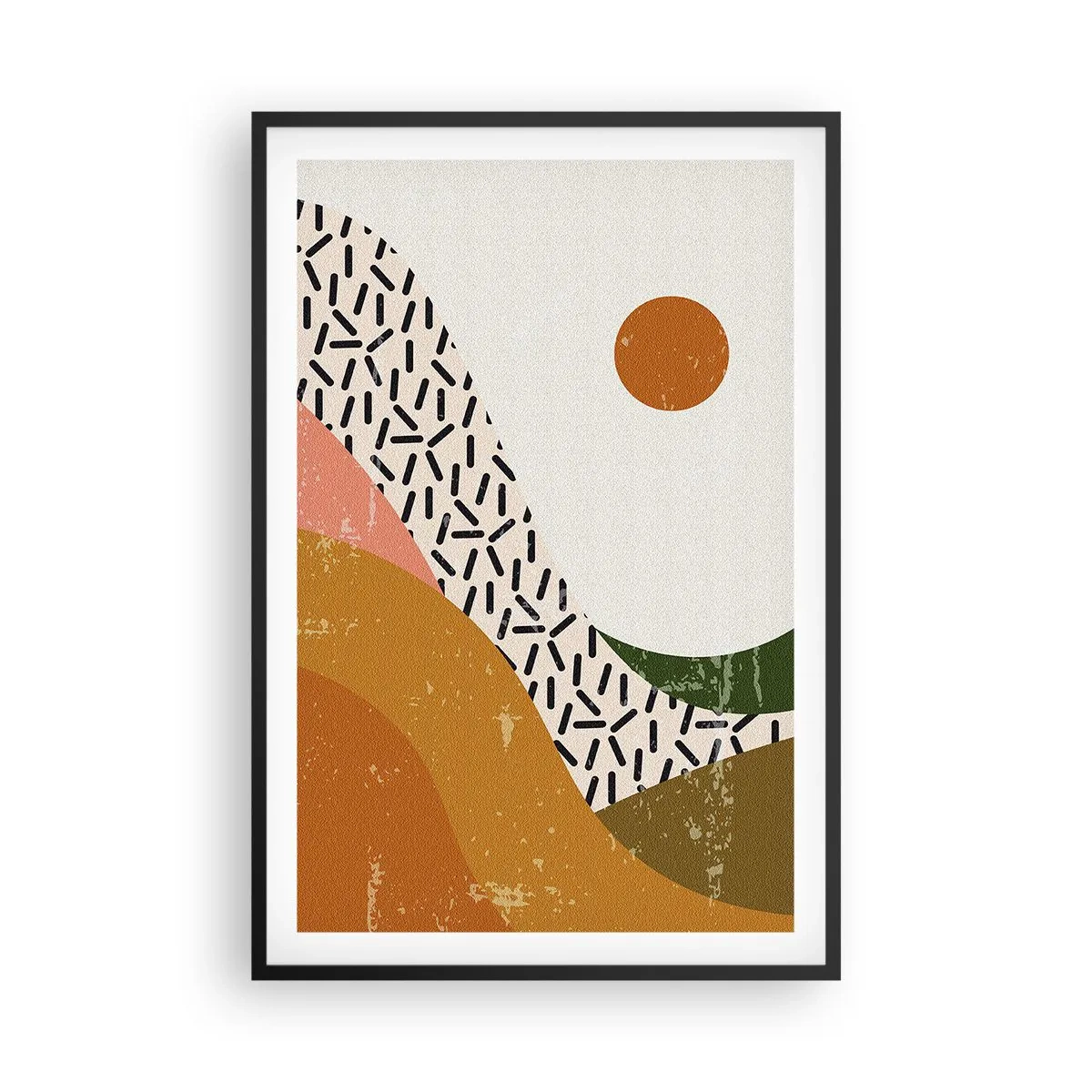 Poster in een zwarte lijst - Zonne-abstractie - 61x91 cm