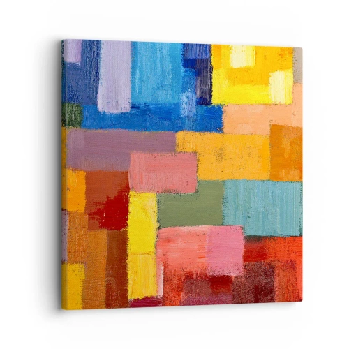 Schilderen op canvas - Elk is anders, allemaal kleurrijk - 30x30 cm
