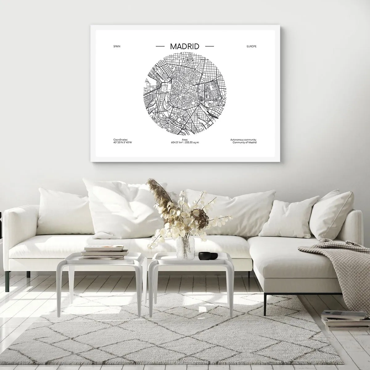 Poster in een witte lijst - Anatomie van Madrid - 50x40 cm