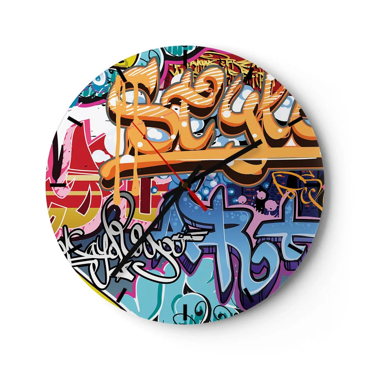 Wandklok - Klok - Muurschilderingen, muurschilderingen, muurschilderingen ... - 40x40 cm