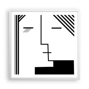 Poster in een witte lijst - Alleen maar een kus - 60x60 cm