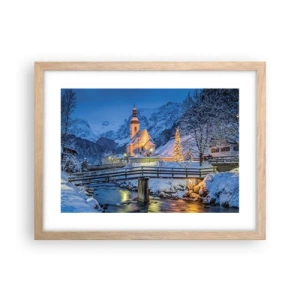 Een poster in een licht eiken lijst - Kerstgeest - 40x30 cm