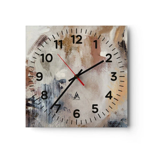 Wandklok - Klok - Mistige abstractie - 30x30 cm