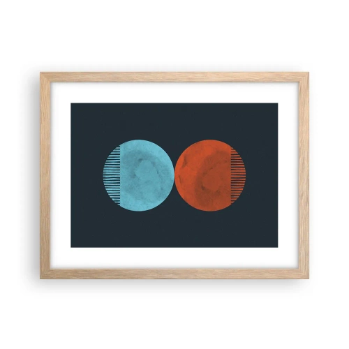 Een poster in een licht eiken lijst - Alleen geometrie? - 40x30 cm