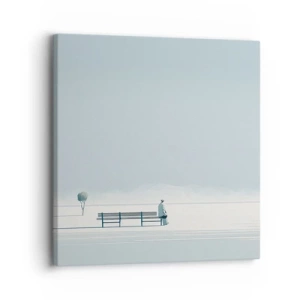 Schilderen op canvas - Ja, ik wacht. - 30x30 cm