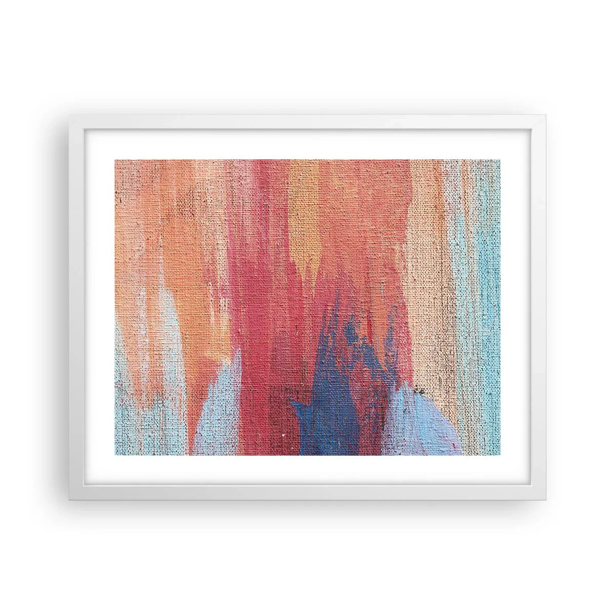 Poster in een witte lijst - Ren door de regenboog - 50x40 cm