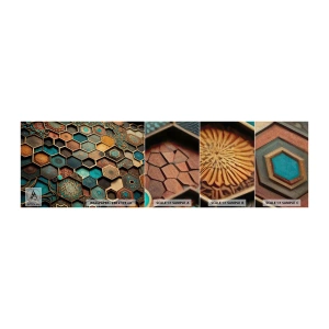 Fotobehang Monster Premium Canvas - Arabische ornamenten – variatie - Kubus, Mozaïek, Patroon - 100x30 cm