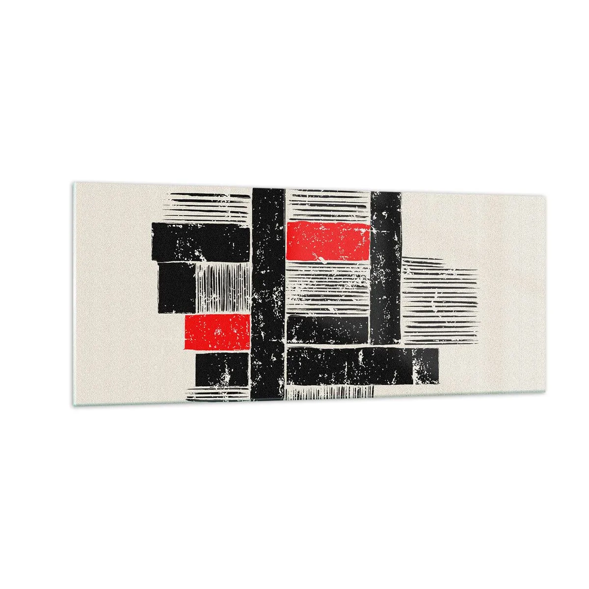 Schilderen op glas - Rood en zwart - 100x40 cm