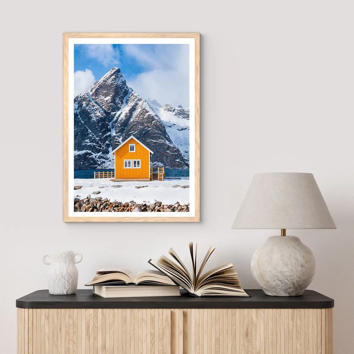 Een poster in een licht eiken lijst - Scandinavische vakanties - 61x91 cm