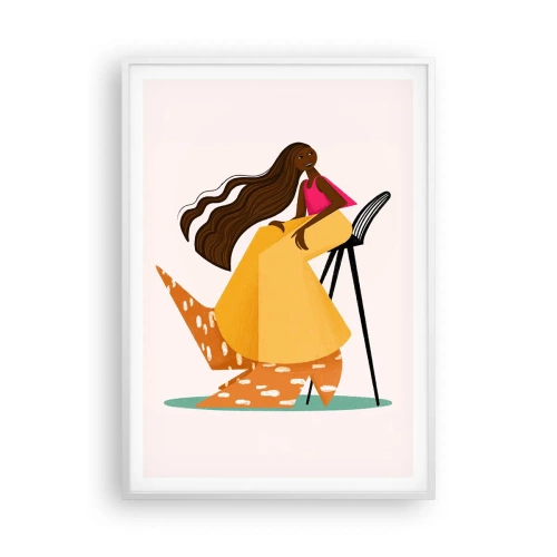 Poster in een witte lijst - Fashion is ook leuk - 70x100 cm