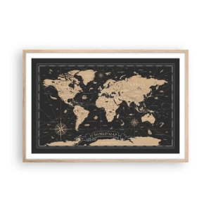 Een poster in een licht eiken lijst - De grenzen van mijn wereld - 91x61 cm