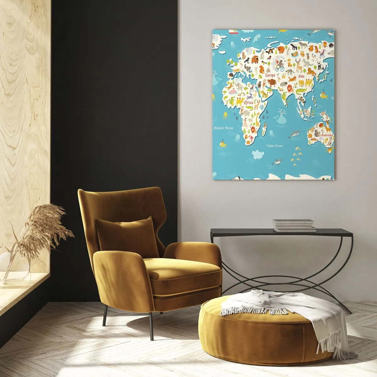 Schilderen op glas - We houden van de hele wereld - 50x70 cm