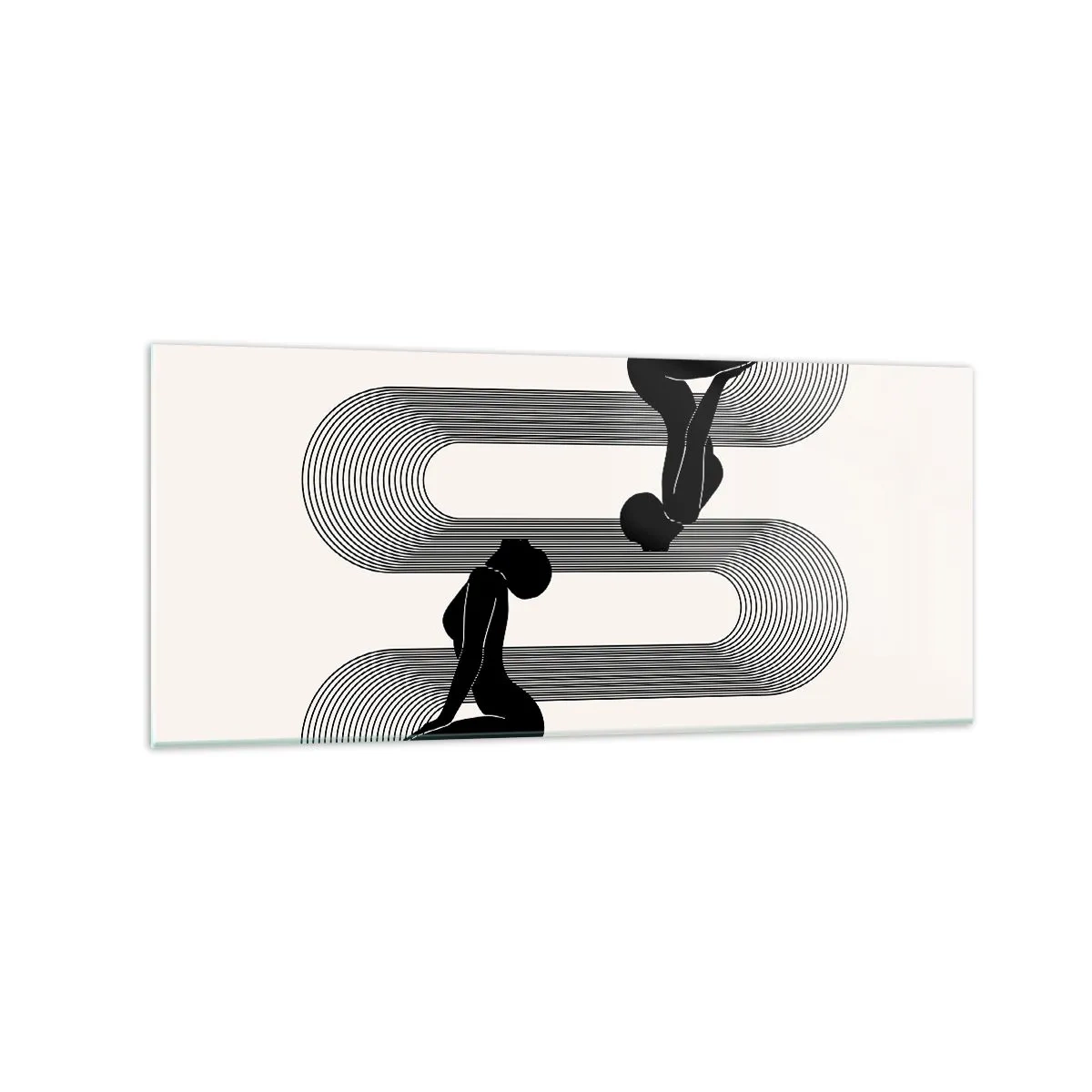 Schilderen op glas - Sensuele symmetrie - 120x50 cm