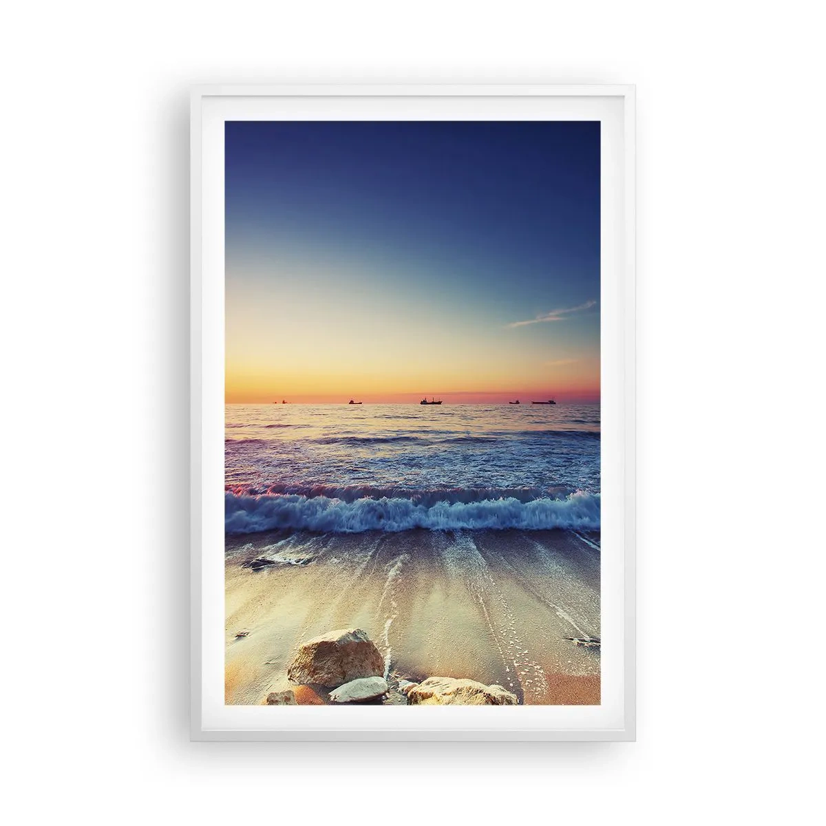 Poster in een witte lijst - Hoe zit het met de horizon? - 61x91 cm