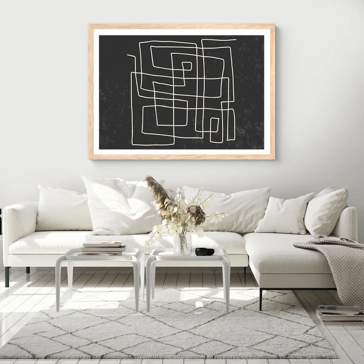 Een poster in een licht eiken lijst - Niet zo eenvoudig - 100x70 cm