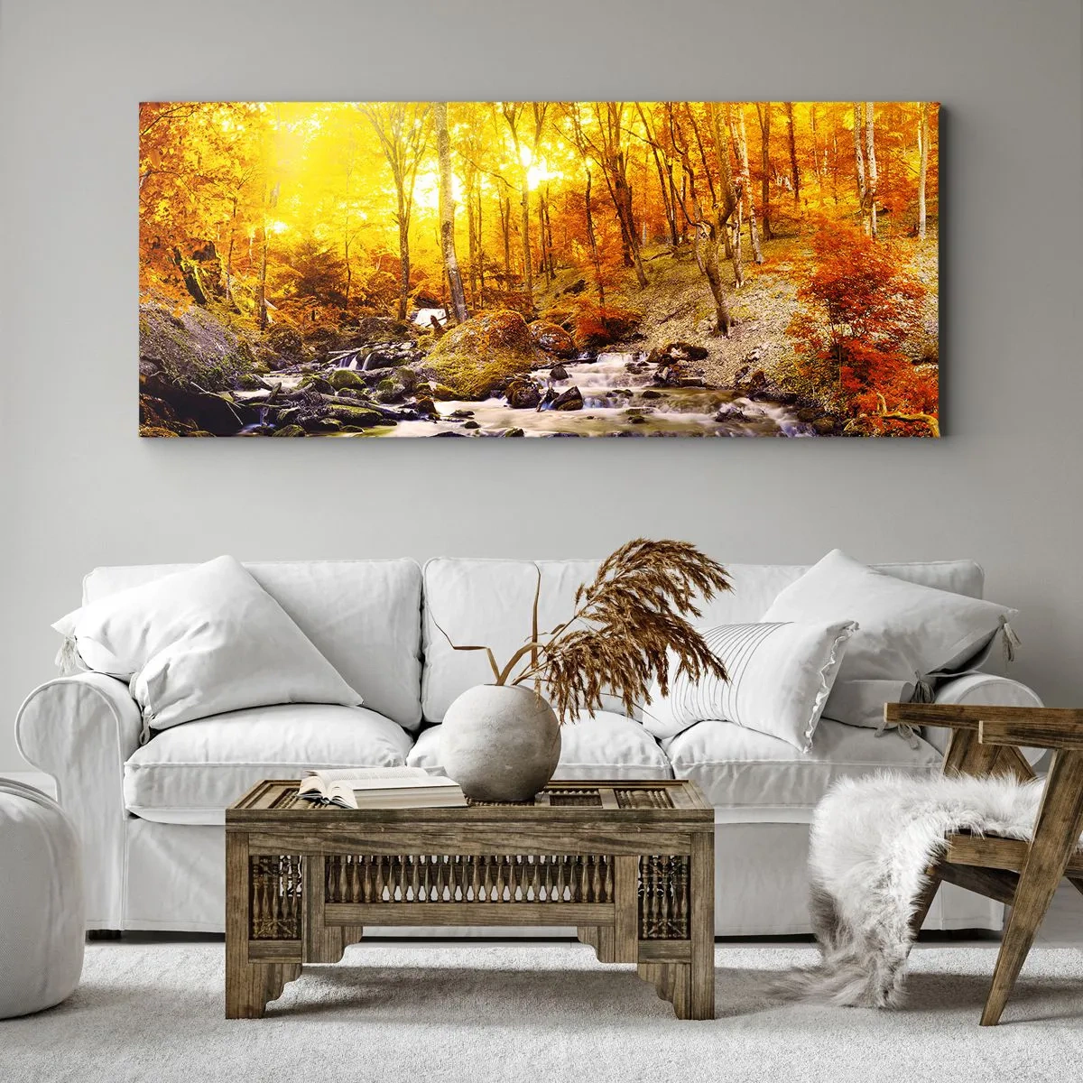 Schilderen op canvas - Stenen gezet in goud en platina - 100x40 cm