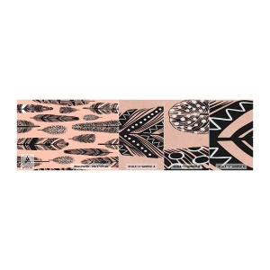 Fotobehang Monster Premium Sand - Indiase collectie - Abstractie, Veren, Boho - 100x30 cm
