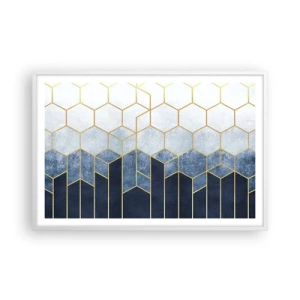 Poster in een witte lijst - Compositie in een gesyncopeerd ritme - 91x61 cm