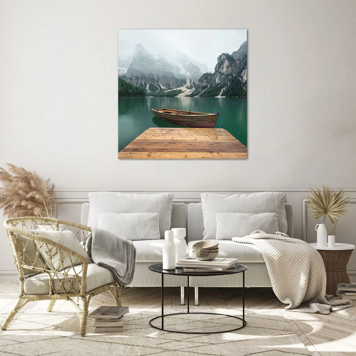 Schilderen op glas - "En de trotse rotsen van het voorhoofd" - 70x70 cm