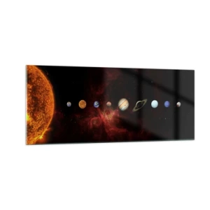 Schilderen op glas - Onze buurt - 100x40 cm