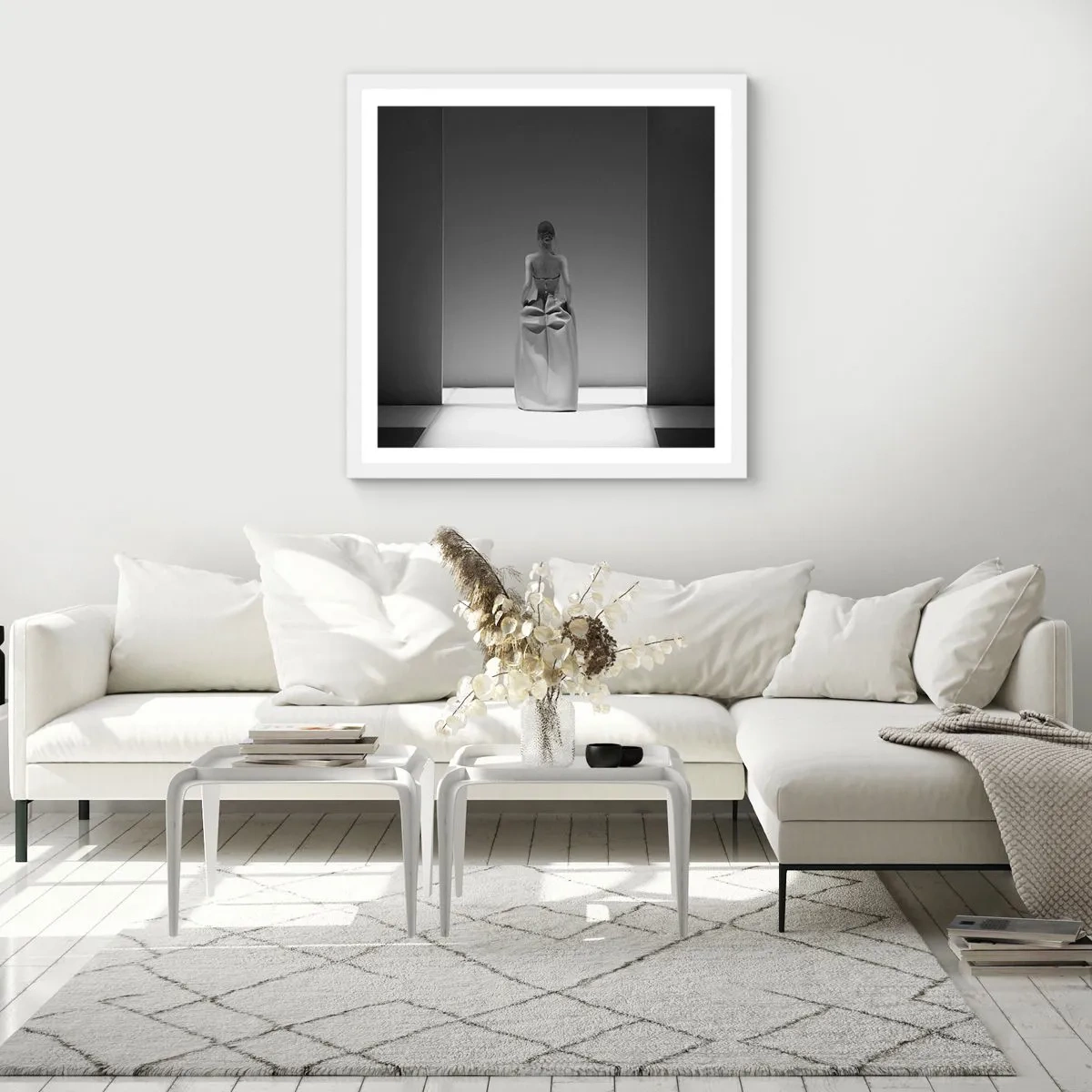 Poster in een witte lijst - Verfijnde eenvoud - 30x30 cm