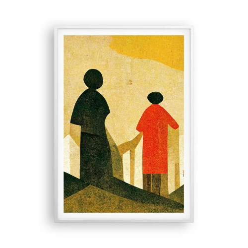 Poster in een witte lijst - Er is nog een lange weg te gaan - 70x100 cm