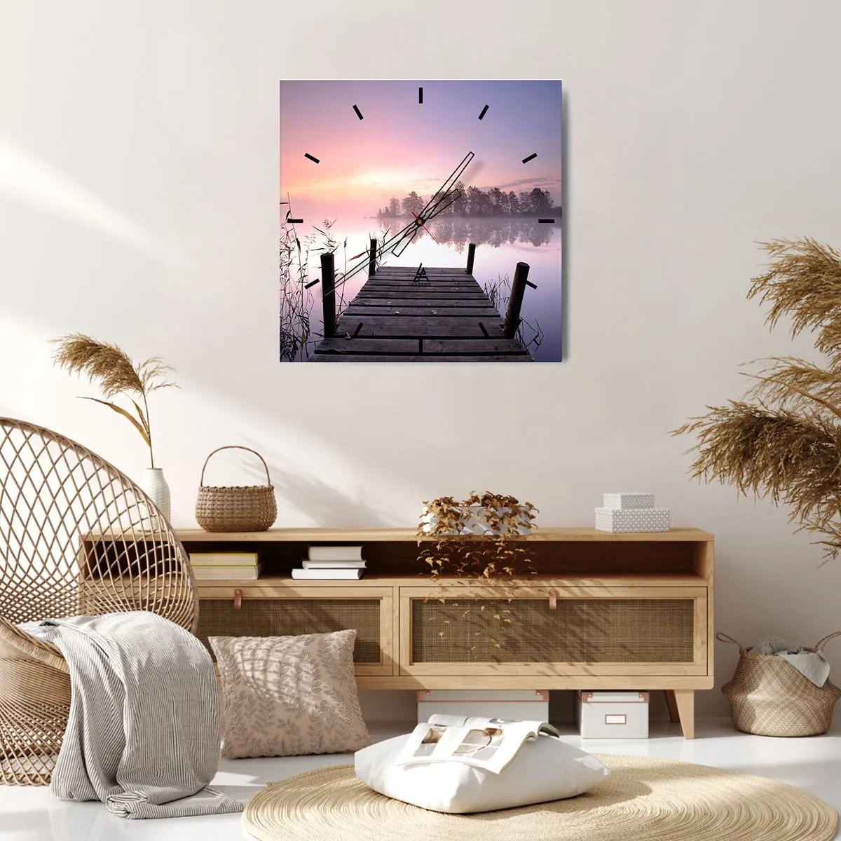 Wandklok - Klok - Van de lila mist... - 30x30 cm