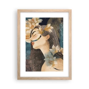 Een poster in een licht eiken lijst - Een sprookje over een prinses met lelies - 30x40 cm