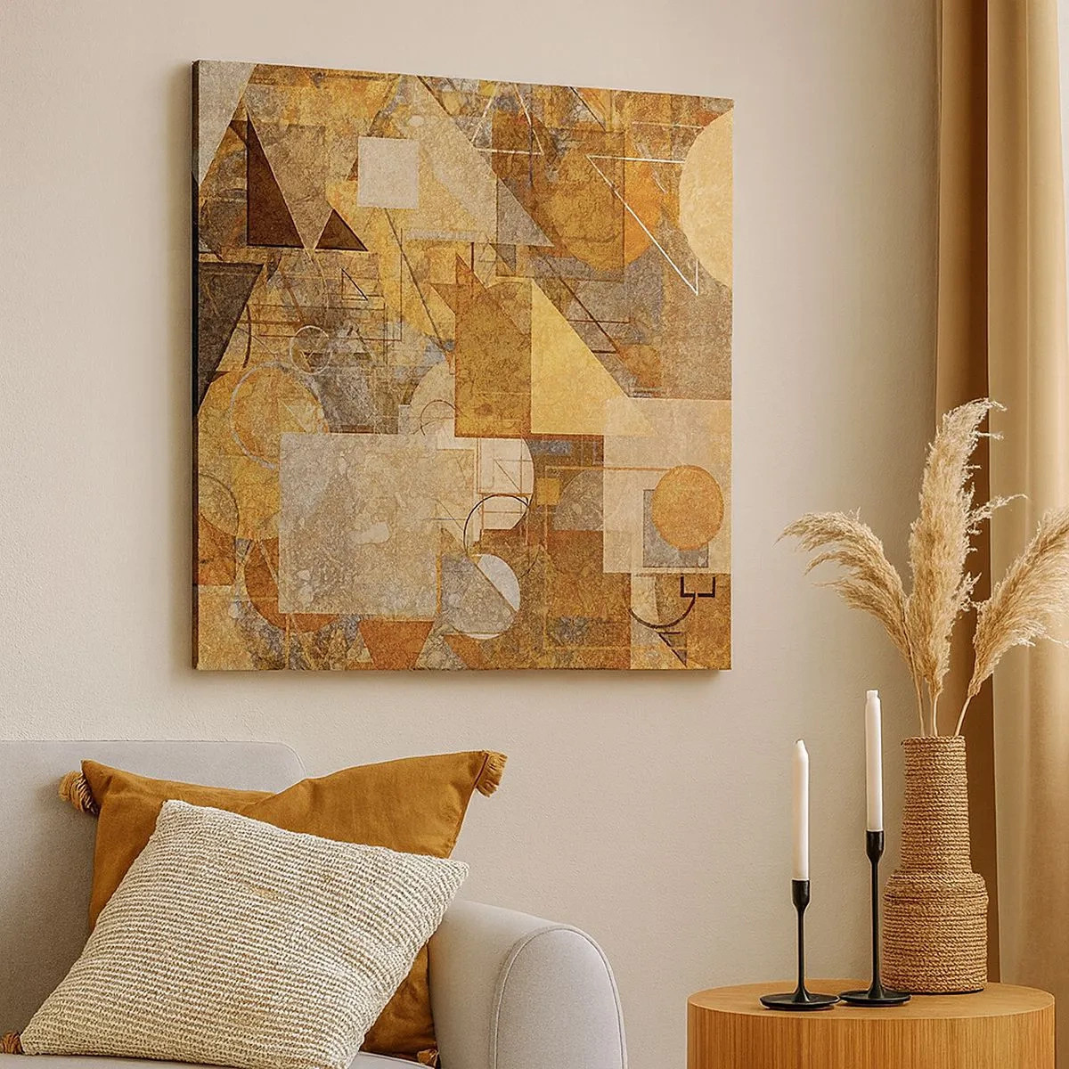 Schilderen op canvas - Een kubistische studie van brons - 30x30 cm