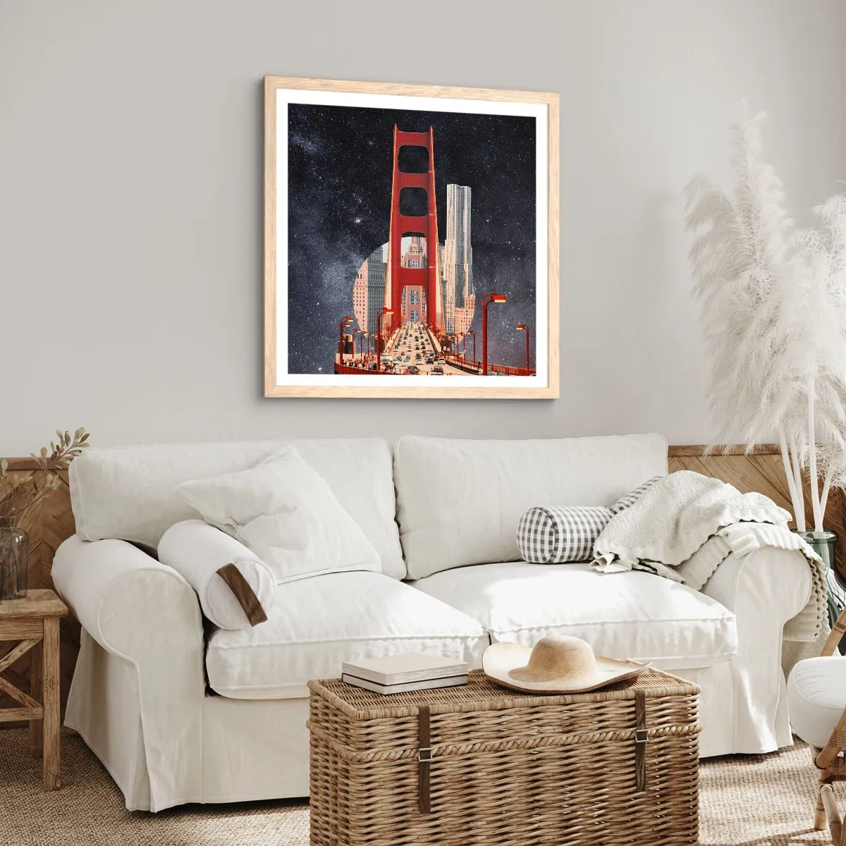 Een poster in een licht eiken lijst - Altijd in het centrum - 40x40 cm