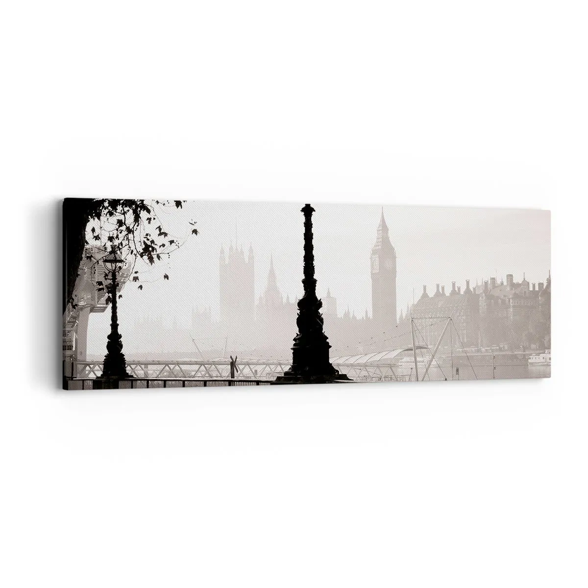 Schilderen op canvas - Ochtend in Londen - 90x30 cm