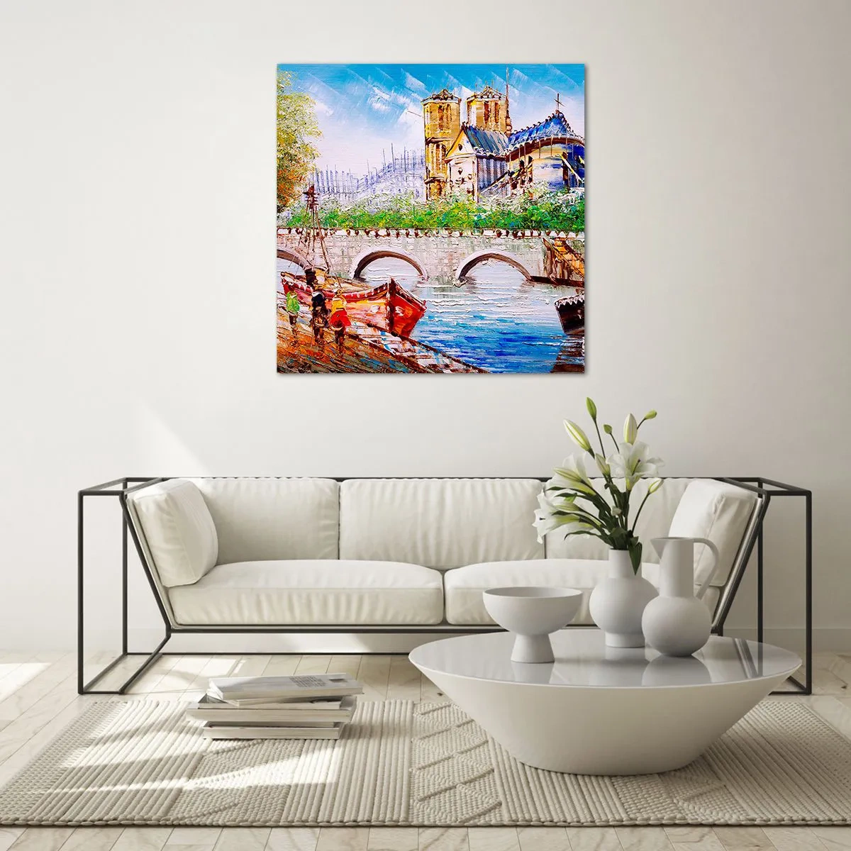 Schilderen op glas - Hun tijd gaat nooit voorbij - 60x60 cm